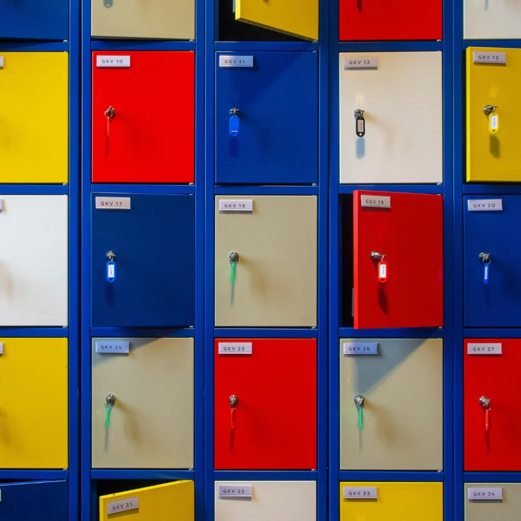 what you will find in the libraries we recommend lockers